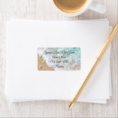 Türkis Beach Waves Spread Liebe Hand Sanitizer Adressaufkleber (Insitu)