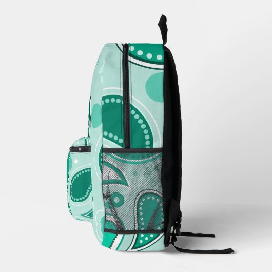 Türkis Bedruckter Rucksack (Rechts)
