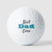 Türkis Bester Vater je Typografie Cool Moderne Golfball (Vorderseite)