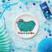 Türkis Big Ram Chinesisch Zodiac Papierplatte Pappteller (Party)