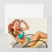 Türkis Bikini Button Up Postkarte (Vorne/Hinten)