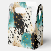 Türkis Black Cream Gold Western Cowhide Geschenkschachtel (Geöffnet)