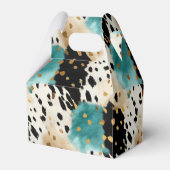 Türkis Black Cream Gold Western Cowhide Geschenkschachtel (Vorderseite)