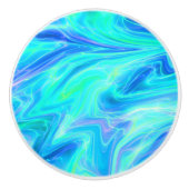 Türkis Blau Abstrakt Keramikknauf (Vorderseite)