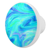 Türkis Blau Abstrakt Keramikknauf (Rechts)