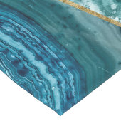 Türkis-Blau-Achat-Schwarz-Goldgeometrisches Kurzer Tischläufer (Ecke)