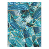 Türkis-Blau-Achat-Schwarz-Goldgeometrisches Tischdecke (Vorderseite)