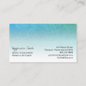 *~* TÜRKIS-BLAU-AQUA weißer Steigungs-Glitzer Visitenkarte (Rückseite)