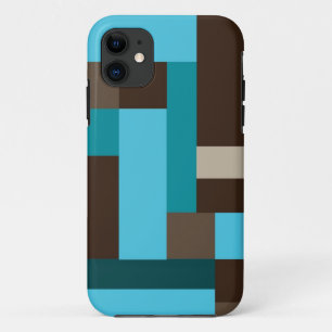 Türkis-Blau aquamarin u. geometrische moderne iPhone 11 Hülle