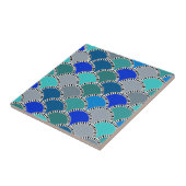 Türkis-Blau-aquamarines graue Skala-Muster Fliese (Seite)