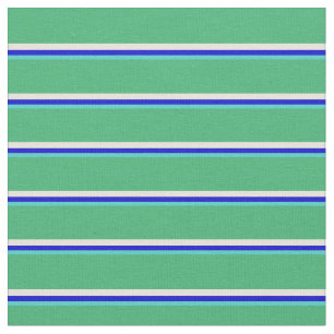 Türkis, Blau, Beige und Meeresgrün Streifen Stoff
