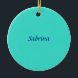 Türkis Blau Beruflich Moderne Eleganter Name Keramik Ornament<br><div class="desc">Modernes,  einfaches Schlichtes Berufliches Design</div>