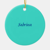 Türkis Blau Beruflich Moderne Eleganter Name Keramik Ornament (Vorne)