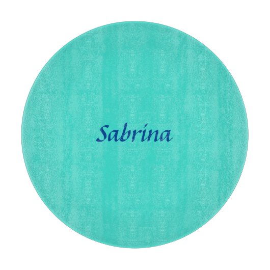 Türkis Blau Beruflich Moderne Eleganter Name Schneidebrett (Vorderseite)