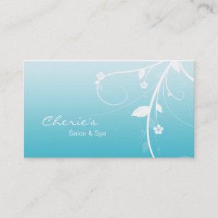 Türkis-Blau-BlumenWirbelsgeschäftskarte Visitenkarte