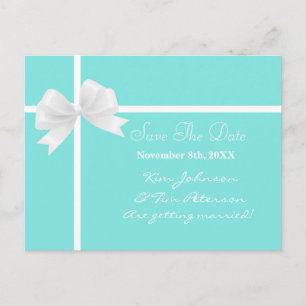 Türkis Blau & Bogen Hochzeit Save the Date Ankündigungspostkarte