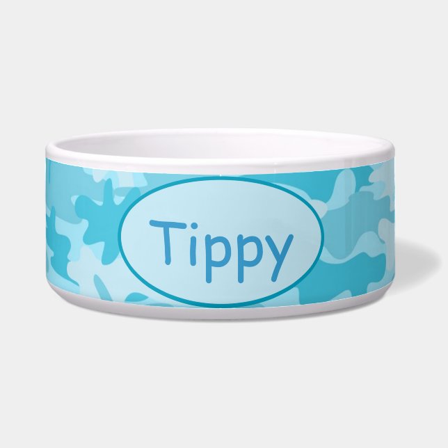 Türkis-Blau-Camouflage Camoflauge Napf (Vorderseite)