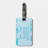 Türkis-Blau-Camouflage-Tarnungs-Name Gepäckanhänger (Rückseite vertikal)