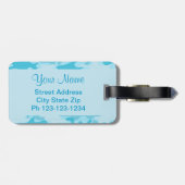 Türkis-Blau-Camouflage-Tarnungs-Name Gepäckanhänger (Rückseite horizontal)