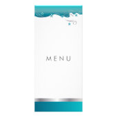 Türkis-Blau-Curvy Blumenmuster Werbekarte (Hinten)