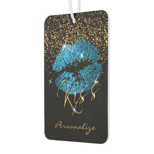 Türkis Blau Glitzer Autolufterfrischer (Links)