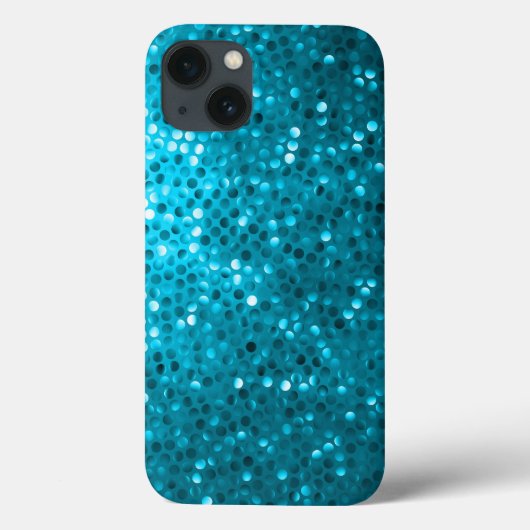 Türkis Blau Glitzer & Glitzern Print Case-Mate iPhone Hülle (Rückseite)