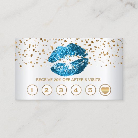 Türkis Blau Glitzer Loyalty Cards - Satin Treuekarte (Vorderseite)