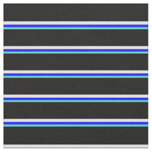 Türkis, Blau, Lavendel und Schwarz Muster Stoff