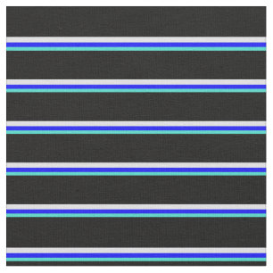 Türkis, Blau, Lavendel und Schwarz Stoff