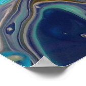 Türkis blau Lila farbenfroh Marmorwasser Kunst, Di Poster (Ecke)