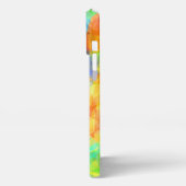 Türkis Blau Lila Pink Orange Polygon Kunst iPhone Hülle (Linke Seite)