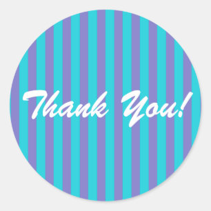 Türkis-Blau/lila Streifen Runder Aufkleber