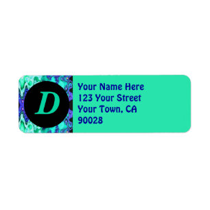 Türkis-Blau-Monogramm