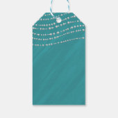 Türkis Blau & Perlen Elegantes Brautparty Geschenkanhänger (Rückseite)
