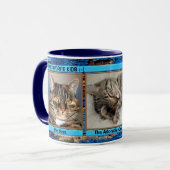 Türkis Blau Personalisiert Funny Cats Foto Tasse (Vorderseite Links)