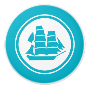 Türkis-Blau-Piraten-SchiffsseeKeramikgriff Keramikknauf