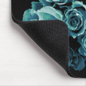 TÜRKIS-BLAU Rosen-Blumenstrauß Mousepad (Ecke)