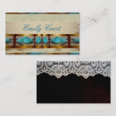 Türkis-Blau-rustikale Stammes- Visitenkarten Visitenkarte (Vorne/Hinten)