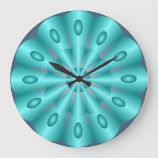 Türkis-Blau-Silk Täuschungs-Wanduhr Große Wanduhr