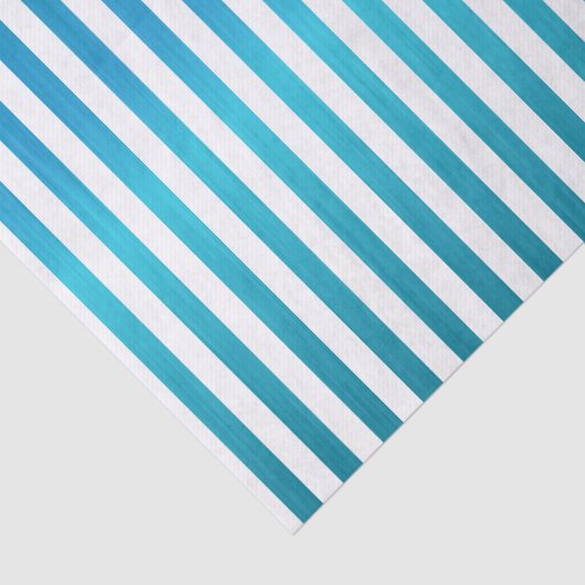 Türkis-Blau-u. Weiß-Streifen Seidenpapier (Ausschnitt)