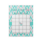 Türkis Blau und Grau Elephant Baby Duwer Game Notizblock (Rotiert)