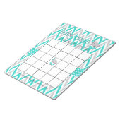 Türkis Blau und Grau Elephant Baby Duwer Game Notizblock (angewinkelt)