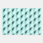 Türkis, Blau und Lila Pfauenfedern Geschenkpapier Set (Vorderseite 2)