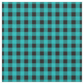 Türkis-Blau-und Schwarz-Gingham-Karo-Muster Stoff (Nahaufnahme)