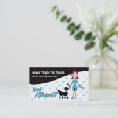 Türkis Blau und Schwarz Pet Groomer brauchen einen Terminkarte (Stehend Vorderseite)