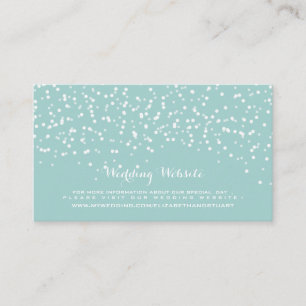 Türkis Blau und Weiß Wedding Confetti Muster Begleitkarte
