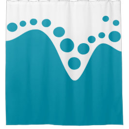 Türkis Blau weiche Welle und Blasen Duschvorhang
