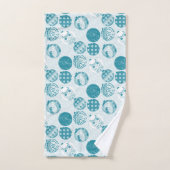 Türkis , Blau , Weihnachtsmuster Badhandtuch Set (Handtuch)