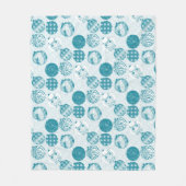 Türkis , Blau , Weihnachtsmuster Fleecedecke (Vorderseite)