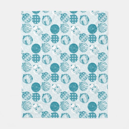 Türkis , Blau , Weihnachtsmuster Fleecedecke (Vorderseite)